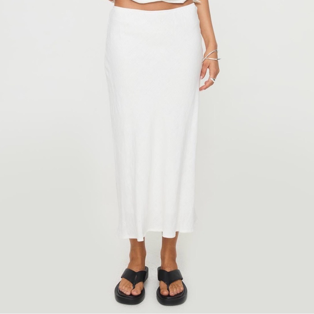 Princess Polly White Midi Skirt